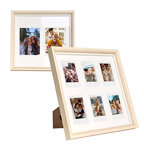 CAIYOULE Collage-Bilderrahmen aus Holz, 5 x 7 cm, für Polaroid-Rahmen mit mehreren Öffnungen für Instax Mini 2 x 3, 10,2 x 15,2 cm Fotos, multifunktionales Display für Wandtischplatte, 1 Rahmen mit 2 CAIYOULE Collage-Bilderrahmen aus Holz, 5 x 7 cm, für Polaroid-Rahmen mit mehreren Öffnungen für Instax Mini 2 x 3, 10,2 x 15,2 cm Fotos, multifunktionales Display für Wandtischplatte, 1 Rahmen mit 2 von CAIYOULE