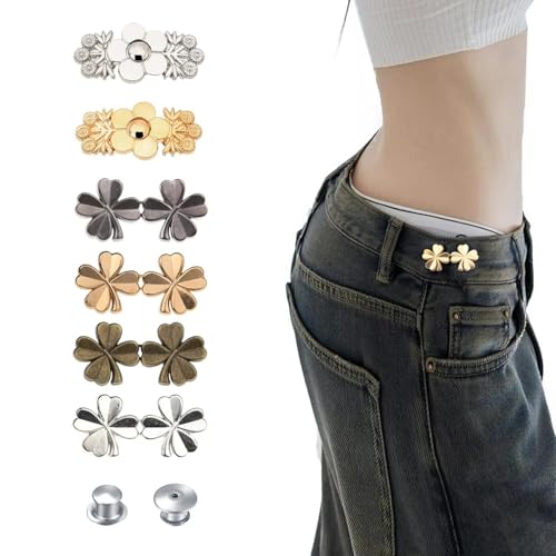 Taillenspanner mit verstellbarem Jeansknopfnadel-Set, Taillenclip zum Festziehen des Taillenumfangs, keine Notwendigkeit für Nähte, abnehmbar, macht Jeans Taille kleiner von CAIYUANYUAN-SHENXUEJIAO