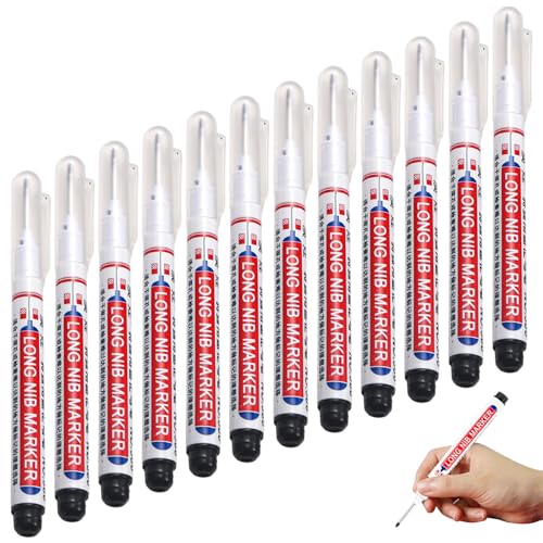 12pcs Long Nib Marker 20 mm langer Nasenmarker Schnell trockener wasserdichter Baustift zum Schweißen des Bohrers Holzbearbeitung Schwarzer Nib Nase Construction Pen Mar 12pcs Long Nib Marker 20 mm langer Nasenmarker Schnell trockener wasserdichter Baustift zum Schweißen des Bohrers Holzbearbeitung Schwarzer Nib Nase Construction Pen Mar von CAKEEYUM