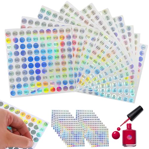 20 Blätter Number-Aufkleber, 1-1000 nummerierte Aufkleber, 10 mm Durchmesser..Runde reflektierende Nummer Selbstkleber für DIY -Handwerksmarkierungsnummerierung Maniküre -Werkzeug, 100 20 Blätter Number-Aufkleber, 1-1000 nummerierte Aufkleber, 10 mm Durchmesser..Runde reflektierende Nummer Selbstkleber für DIY -Handwerksmarkierungsnummerierung Maniküre -Werkzeug, 100 von CAKEEYUM