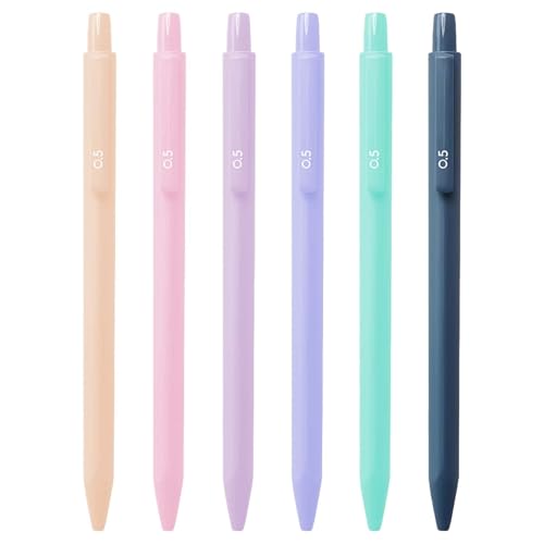Nette mechanische Stifte, 6pcs 0, 5 mm einziehbare ästhetische mechanische Stifte mit Clip & Radiergummi zum Zeichnen, Schreiben niedlicher, ästhetischer Pastellmechaniker von CAKEEYUM