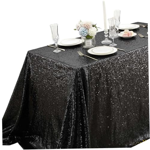 Schwarzer Pailletten -Tischdecke 108x50 Rechteck Nahtloses Paine Tischdecke elegantes Tischtuch für Halloween Hochzeitsgeburtstagsfeier. Schwarzer Pailletten -Tischdecke 108x50 Rechteck Nahtloses Paine Tischdecke elegantes Tischtuch für Halloween Hochzeitsgeburtstagsfeier. von CAKEEYUM