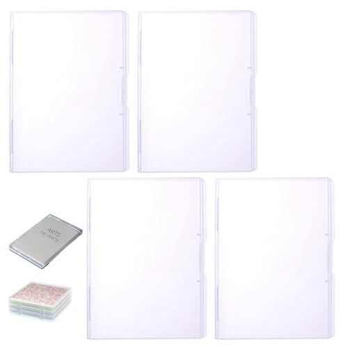 Scrapbook Paper Storage 12x9x1 Clear Plastic Scrapbook Paper Organizer Stapelbarer Dateispeicherbox mit U-förmiger Verriegelungsmechanismus für die Büro-Heimschule. von CAKEEYUM