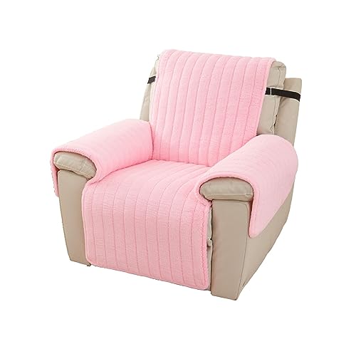 CAKERS Ruhesessel Bezüge, Plüschstoff Sesselschoner, Sesselauflage Mit rutschfest, 1 Sitzer Sesselschutz Sofaüberwurf, Sesselschoner für Fernsehsessel (Rosa,55 * 220cm/21.6 * 78.7in) von CAKERS