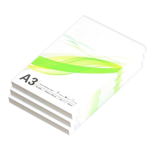 Druckerpapierpapierpapier Office Paper-100-Blätter Pro Packung, 95 Helligkeit Für Knackige Druck-, Laser- Und Inkjet,A3-80GSM,3 Pack (100 Blätter/Pack) von CAKERS