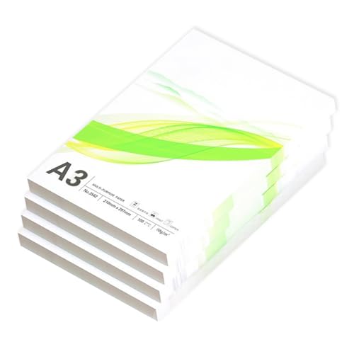 Druckerpapierpapierpapier Office Paper-100-Blätter Pro Packung, 95 Helligkeit Für Knackige Druck-, Laser- Und Inkjet,A3-80GSM,4 Pack (100 Blätter/Pack) von CAKERS