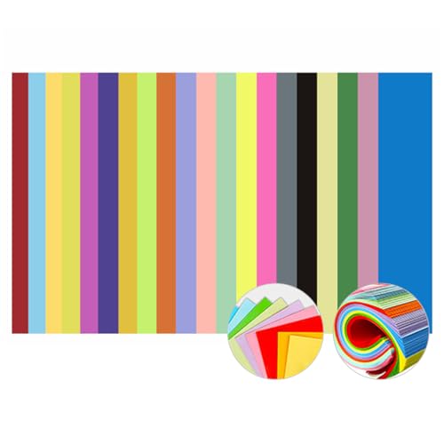 Farbiges Papier DIY Handgefertigt Origami Buntes Kopierpapier - 100 Blätter Zum Drucken, Handwerk Und Büro | Mehrzweckpapier Für Cover, Karten, Kunstprojekte,20-Farben-Mischung,A4-70GSM (4 Pack) von CAKERS