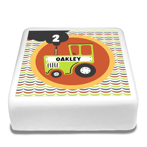 Cakeshop Quadratische Personalisierte Essbare Tortenauflage Bunter Orange Retro Bauernhof Traktor| Benutzerdefiniertes Alter & Name| Für Geburtstage Feiern| Mehrere Formen Größen| Zucker/Oblatenpapier Cakeshop Quadratische Personalisierte Essbare Tortenauflage Bunter Orange Retro Bauernhof Traktor| Benutzerdefiniertes Alter & Name| Für Geburtstage Feiern| Mehrere Formen Größen| Zucker/Oblatenpapier von CAKESHOP edible cake toppers EST. 2012