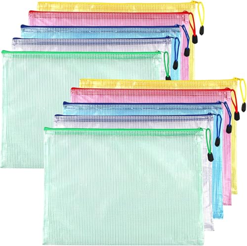 A5 Dokumententasche mit Reißverschluss,5 Stück Portable Mesh Kunststoff Reißverschlusstasche,Wasserdicht und Feuchtigkeitsbestän A5 Dokumententasche mit Reißverschluss,5 Stück Portable Mesh Kunststoff Reißverschlusstasche,Wasserdicht und Feuchtigkeitsbestän von CAKLIK