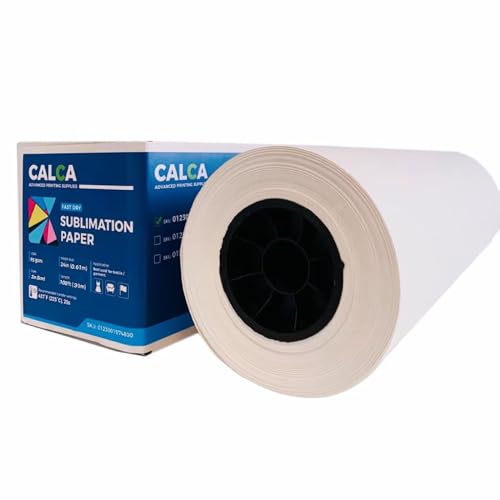 CALCA Pson F570 Sublimationspapierrolle, 61 cm x 30,5 m, schnell trocknend, 5,1 cm Kern, 95 g/m², Wärmetransferpapier für E) von CALCA