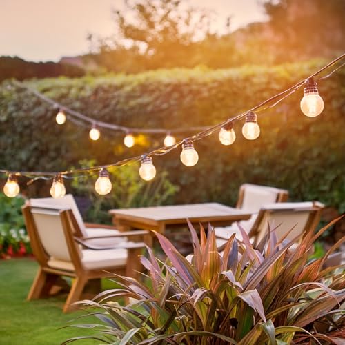CALEX Partylichter Außenbereich 10m, Glühbirne lichterketten Aussen 10 Meter, Wasserdicht Kugel Lichterketten für Garten IP44, Warmweißes Deko Licht CALEX Partylichter Außenbereich 10m, Glühbirne lichterketten Aussen 10 Meter, Wasserdicht Kugel Lichterketten für Garten IP44, Warmweißes Deko Licht von CALEX