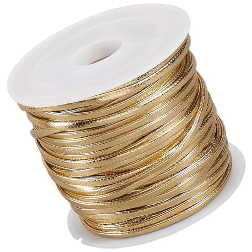 CALFOVERA 1 Yard Flaches PU Lederband 10.94MM Doppelseitig Umklappbar Dünner Goldener Lederriemen Zum Flechten von Schnüren Für Schmuckherstellung Bastelarbeiten Armbänder Halsketten Und DIY Projekte CALFOVERA 1 Yard Flaches PU Lederband 10.94MM Doppelseitig Umklappbar Dünner Goldener Lederriemen Zum Flechten von Schnüren Für Schmuckherstellung Bastelarbeiten Armbänder Halsketten Und DIY Projekte von CALFOVERA