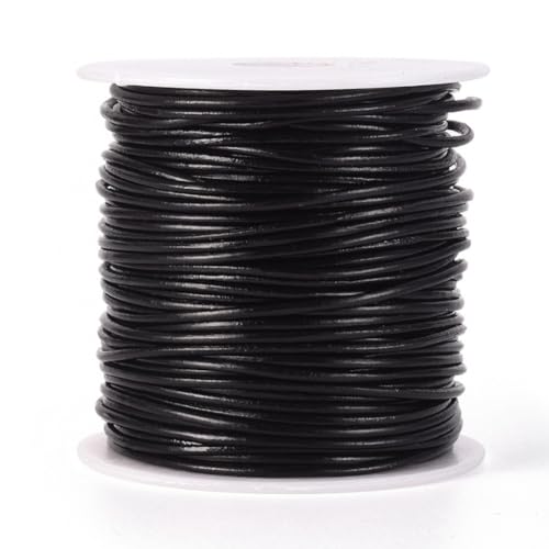 CALFOVERA 1 Yard Rundes Echtes Schwarzes Rindslederband Für Die Schmuckherstellung 2MM Echtes Lederband Schnürsenkel Flechtfaden Für Die Herstellung von Halsketten Armbändern Wickelarmbändern Und CALFOVERA 1 Yard Rundes Echtes Schwarzes Rindslederband Für Die Schmuckherstellung 2MM Echtes Lederband Schnürsenkel Flechtfaden Für Die Herstellung von Halsketten Armbändern Wickelarmbändern Und von CALFOVERA