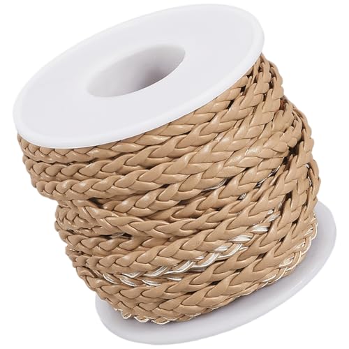CALFOVERA 10.94 Yard Flach Geflochtenes Leder Bolo Schnur 5MM Gewebtes Beiges PU Leder Gefaltetes Schnurband Schnüre Seile Flechten Streifen Faden Für Schmuckherstellung Bastelarbeiten Armband CALFOVERA 10.94 Yard Flach Geflochtenes Leder Bolo Schnur 5MM Gewebtes Beiges PU Leder Gefaltetes Schnurband Schnüre Seile Flechten Streifen Faden Für Schmuckherstellung Bastelarbeiten Armband von CALFOVERA