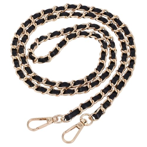 CALFOVERA 123cm PU Leder Umhängetaschenkette Ersatz Mikrofaser Leder Geldbörsenkettenriemen Schmaler Handtaschengriff Mit Karabinerverschlüssen Aus Legierung Für Damen Schulter Clutch DIY(Schwarzgold) CALFOVERA 123cm PU Leder Umhängetaschenkette Ersatz Mikrofaser Leder Geldbörsenkettenriemen Schmaler Handtaschengriff Mit Karabinerverschlüssen Aus Legierung Für Damen Schulter Clutch DIY(Schwarzgold) von CALFOVERA