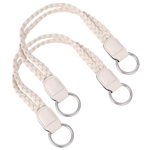 CALFOVERA 2 Stück 45cm Geflochtene Geldbörsenriemen Aus PU Leder Weiß Kurz Flach Leder Handtaschengriff Ersatz Für Unterarm Tragetaschen Zubehör Mit Legierungsring Für Damen Clutch DIY Zubehör CALFOVERA 2 Stück 45cm Geflochtene Geldbörsenriemen Aus PU Leder Weiß Kurz Flach Leder Handtaschengriff Ersatz Für Unterarm Tragetaschen Zubehör Mit Legierungsring Für Damen Clutch DIY Zubehör von CALFOVERA