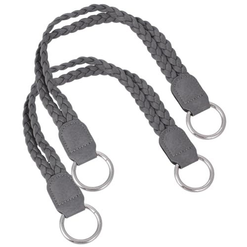 CALFOVERA 2 Stück 45cm Kurze PU Leder Geldbörsenriemen Grau Flach Geflochten Leder Handtaschengriff Ersatz Für Unterarm Tragetaschen Zubehör Mit Legierungsring Für Damen Clutch DIY Zubehör CALFOVERA 2 Stück 45cm Kurze PU Leder Geldbörsenriemen Grau Flach Geflochten Leder Handtaschengriff Ersatz Für Unterarm Tragetaschen Zubehör Mit Legierungsring Für Damen Clutch DIY Zubehör von CALFOVERA