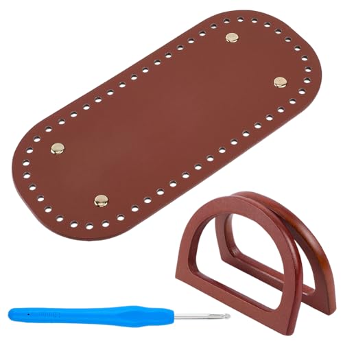 CALFOVERA 2 Stück Browne D Förmige Holz Geldbörsengriffe Ersatz Für Ovalen PU Leder Geldbörsenboden Häkeltaschen Bastelset Taschennagel Basispad Mit Aluminium Häkelnadel Für DIY Handwerk Stricken CALFOVERA 2 Stück Browne D Förmige Holz Geldbörsengriffe Ersatz Für Ovalen PU Leder Geldbörsenboden Häkeltaschen Bastelset Taschennagel Basispad Mit Aluminium Häkelnadel Für DIY Handwerk Stricken von CALFOVERA