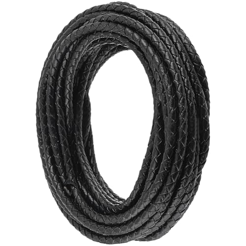 CALFOVERA 5.5 Yards Rund Geflochtenes Echtes Schwarzes Leder Bolo Krawattenschnur Zum Basteln 4MM Gewebtes Echtes Lederband Schnur Borte Gefaltetes Flechten Strippe Faden Für Schmuck Halsketten CALFOVERA 5.5 Yards Rund Geflochtenes Echtes Schwarzes Leder Bolo Krawattenschnur Zum Basteln 4MM Gewebtes Echtes Lederband Schnur Borte Gefaltetes Flechten Strippe Faden Für Schmuck Halsketten von CALFOVERA