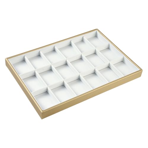 CALFOVERA Gitter Weißes PU Leder Ring Aufbewahrungskoffer Stapelbarer Leder Schmuckdisplay Tablett Anhänger Vitrine Halskette Organizer Halter Behälter Für Schubladen Ohrringe Halskette Ringe Armband CALFOVERA Gitter Weißes PU Leder Ring Aufbewahrungskoffer Stapelbarer Leder Schmuckdisplay Tablett Anhänger Vitrine Halskette Organizer Halter Behälter Für Schubladen Ohrringe Halskette Ringe Armband von CALFOVERA