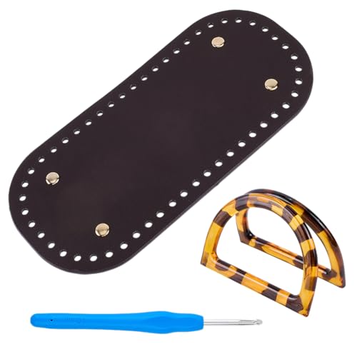 CALFOVERA Häkeltaschen Set Kokosnussbrown Ovales PU Leder Nagelbasispolster Für Den Taschenboden Mit Aluminium Häkelnadel 2 Stück Ersatzgriffe Aus Kunstharz In D Form Für Die Herstellung von DIY CALFOVERA Häkeltaschen Set Kokosnussbrown Ovales PU Leder Nagelbasispolster Für Den Taschenboden Mit Aluminium Häkelnadel 2 Stück Ersatzgriffe Aus Kunstharz In D Form Für Die Herstellung von DIY von CALFOVERA