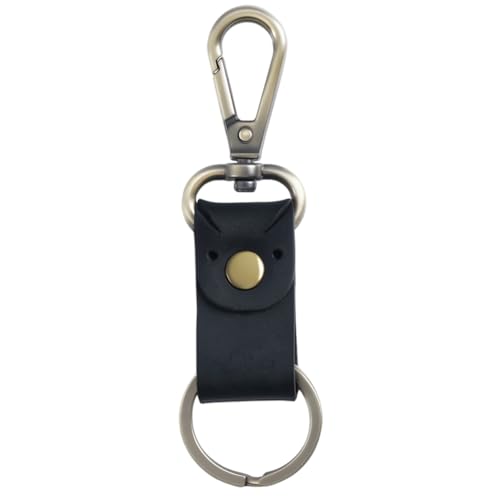 CALFOVERA Schlüsselanhänger Mit Echtem Lederband Universeller Schlüsselanhänger Organizer Aus Rindsleder Mit Metallverschluss Crazy Horse Schlüsselanhänger Langlebiger Halter Handgefertigter(Schwarz) CALFOVERA Schlüsselanhänger Mit Echtem Lederband Universeller Schlüsselanhänger Organizer Aus Rindsleder Mit Metallverschluss Crazy Horse Schlüsselanhänger Langlebiger Halter Handgefertigter(Schwarz) von CALFOVERA