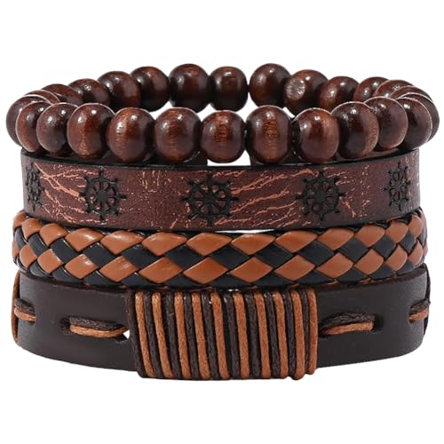 CALFOVERA Stile Geflochtenes Leder Handgelenk Manschette PU Verstellbares Leder Wickelarmband Hexagramm Ethnisch Stammes Schwarz Brown Gewebt Natürliche Holzperlen Handgelenkbänder Armpanzer CALFOVERA Stile Geflochtenes Leder Handgelenk Manschette PU Verstellbares Leder Wickelarmband Hexagramm Ethnisch Stammes Schwarz Brown Gewebt Natürliche Holzperlen Handgelenkbänder Armpanzer von CALFOVERA