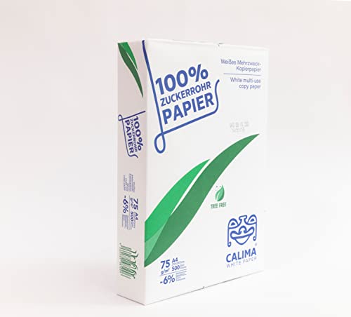 CALIMA® White Paper TreeFree Kopierpapier, 100% Zuckerrohr, langlebig, A4, 75 g/m², 500 Blatt von CALIMA