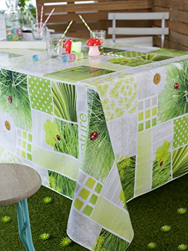 CALITEX DETENTE Wachstuch-Tischdecke, rechteckig, PVC, Grün, PVC, Grün, 140 x 200 cm von CALITEX