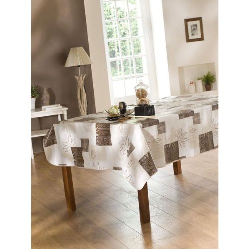 CALITEX Magdalena Tischdecke aus Wachstuch, rechteckig, PVC, PVC, Beige Chocolat, 200 x 140 cm von CALITEX