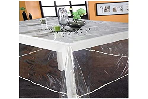 Tischdecke aus Kunststoff, rund, 140 cm, transparent, unifarben von CALITEX