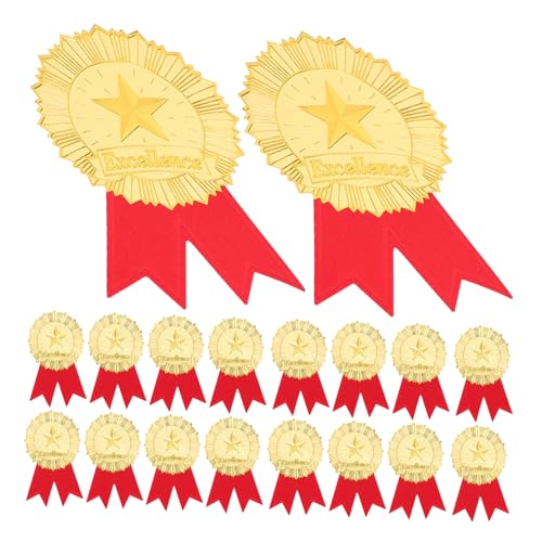 1 Satz Excellence Medaillenaufkleber Dekorative Siegelsiegel Aufkleber für Zertifikate Motivationsaufkleber für Erfolge Fünfzackige Sterne und Rote Schleifen Fadensicher Einfache von CALLARON