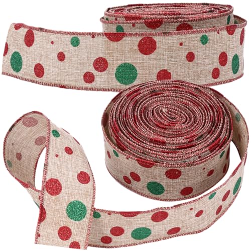 2 Rollen Dekoratives Geschenkbands Druckband aus Robustem Material für Diy Bastelprojekte Geschenkverpackung und Festtagsdekoration von CALLARON