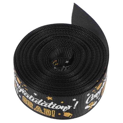 CALLARON 1 Rolle Bachelor -Hut dekoratives Band seidenband ribbon zum schulabschluss zum abschluss kassetten Abschlussband Silber Banddekor Geschenkband Polyester Black von CALLARON