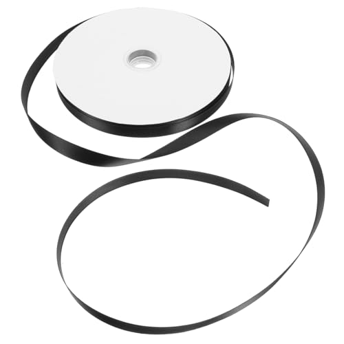 CALLARON 1 Rolle Blumenverpackungsband im seidenband ribbon geschenkverpackungen hochzeitdeko Schleife Weiß dünn geschenkband Wickelband mit Strauß Bänder für DIY Polyester Black von CALLARON