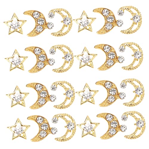 CALLARON 1 Satz Charms Mond Und Stern Dekoration Rhinestone Ornament Für Diy Nagelkunst Für Verschiedene Anlässe 30 Stück CALLARON 1 Satz Charms Mond Und Stern Dekoration Rhinestone Ornament Für Diy Nagelkunst Für Verschiedene Anlässe 30 Stück von CALLARON