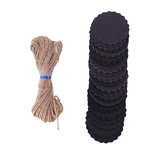 CALLARON 1 Satz Kartonschläfchen -tag -tag Vintage-hängeetikett Geschenkanhänger Markierungs -tags Leere Tags Wunschkarte Etiketten Aus Kraftpapier Schwarz Hanfseil 100 Stück von CALLARON