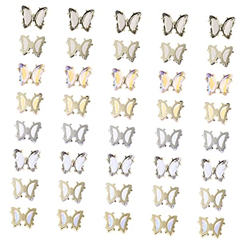 CALLARON 1 Satz Schmetterling Nagelschmuck Nail Art Charms Für Maniküre Dekorationen Verschiedenen Farben Für Individuelles Nageldesign 40 Stück CALLARON 1 Satz Schmetterling Nagelschmuck Nail Art Charms Für Maniküre Dekorationen Verschiedenen Farben Für Individuelles Nageldesign 40 Stück von CALLARON