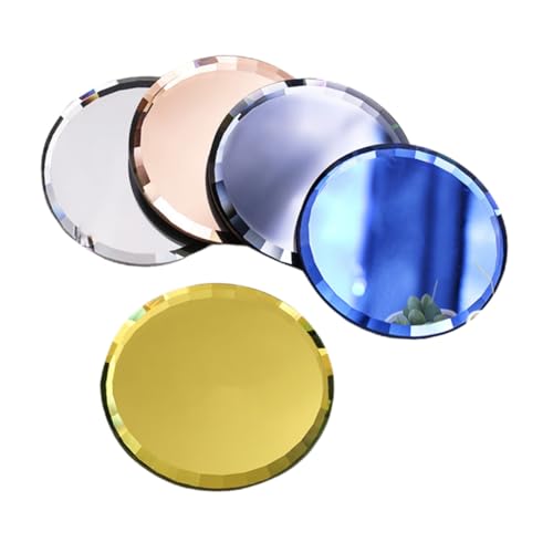 CALLARON 1 Satz Teiliges Spiegel Nagelkunst Mischpalette Runder Display Teller für Damen Blau Gelb für Nagelsalons und Makeup Anfänger CALLARON 1 Satz Teiliges Spiegel Nagelkunst Mischpalette Runder Display Teller für Damen Blau Gelb für Nagelsalons und Makeup Anfänger von CALLARON