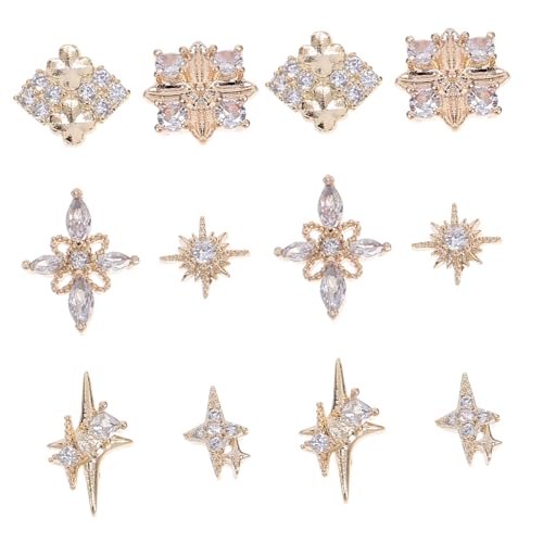 CALLARON 1 Satz Teiliges Vintage Nagel Charms Dekorative Strass Für Einzigartige Maniküre Designs Für Diy Nagelkunst Und Nageldekoration 12 Stück von CALLARON