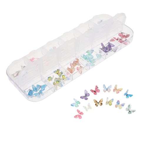 CALLARON 1 Schachtel Diy Schmetterlings Nagelkunst Zubehör Einzigartige Nageldekoration für Maniküre Farbige Schmetterlinge für Persönliche und Professionelle Anwendungen Nageldesigns CALLARON 1 Schachtel Diy Schmetterlings Nagelkunst Zubehör Einzigartige Nageldekoration für Maniküre Farbige Schmetterlinge für Persönliche und Professionelle Anwendungen Nageldesigns von CALLARON