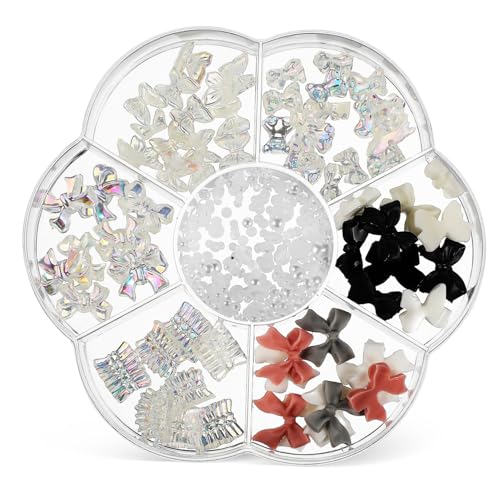 CALLARON 1 Schachtel Nail-Art-Schleife Reiz klein Dekorationen Charme Bogen-Nagel-Charms Nagelbogen-Charms Nagelschmuck Bögen Nagelanhänger für Frauennägel Maniküre-Dekore Nagel Charms Harz von CALLARON