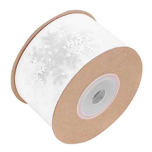 CALLARON 1 Stück Weihnachts Geschenkband Breites Schneeflocken Muster für Geschenkverpackungen Bastelprojekte und Dekorationen von CALLARON