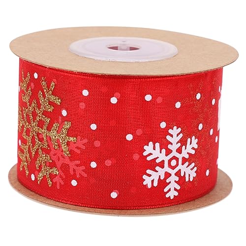 CALLARON 1 Stück Weihnachtsschleifen aus Hochwertigem Schneeflocken Design Geschenkband Lange Verpackungsbänder für und Deko für und Anlässe von CALLARON