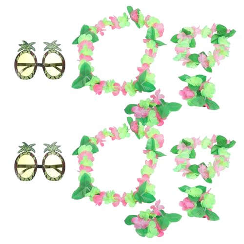 CALLARON 10 Stück Hawaiianisches Blumenkranz Set mit Ananas Sonnenbrille Teiliges Zubehör für Strandpartys und Luau Dekorationen für Frauen CALLARON 10 Stück Hawaiianisches Blumenkranz Set mit Ananas Sonnenbrille Teiliges Zubehör für Strandpartys und Luau Dekorationen für Frauen von CALLARON