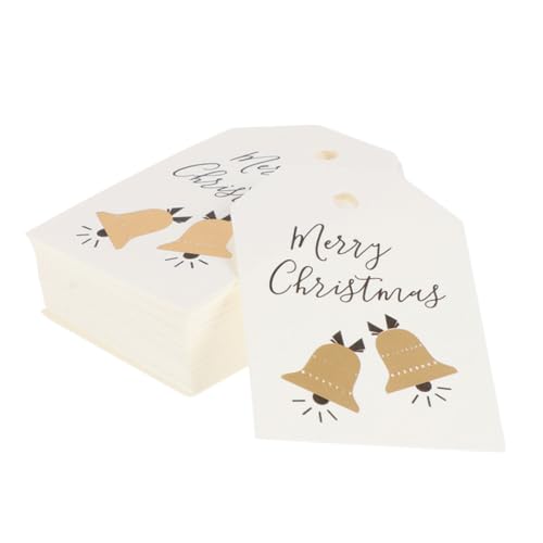 CALLARON 100 Stück Teiliges Kleine DIY Weihnachts Lesezeichen aus Langlebigem Material Kreative Goldgeprägte Anhänger mit Glockenmotiv für Geschenke Partydekoration und Festliche von CALLARON