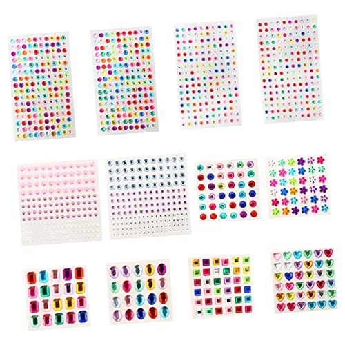 CALLARON 12 Blatt Diy Nagelkunst Aufkleber Acryl Strasssteine für Körper und Nägel Selbstklebend für Festivals und Kreative Nail Art CALLARON 12 Blatt Diy Nagelkunst Aufkleber Acryl Strasssteine für Körper und Nägel Selbstklebend für Festivals und Kreative Nail Art von CALLARON