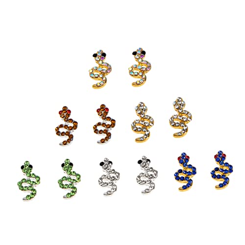 CALLARON 12Stücke Schlangen Charms Glitzernde Maniküre Dekoration für Nagelkunst Einfach Anzuwenden Perfektes DIY Zubehör für Stilvolle Fingernägel CALLARON 12Stücke Schlangen Charms Glitzernde Maniküre Dekoration für Nagelkunst Einfach Anzuwenden Perfektes DIY Zubehör für Stilvolle Fingernägel von CALLARON