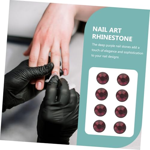 CALLARON 1440 Stück Teiliges Nail Art Strasssteine Set Flachrückseite Glänzende Violette Nagelsteine DIY Schmucksteine für Professionelle Maniküre Zuhause und Salon von CALLARON