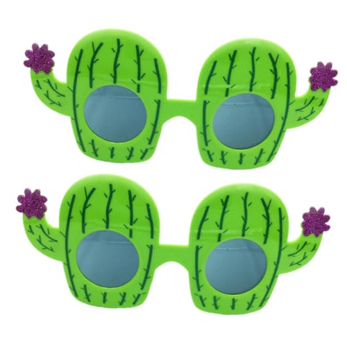 CALLARON 2 Paare Cactus Partybrillen Exotische Accessoires für Unvergessliche Fotos und Kreative Feiern für Hawaii Partys und Geburtstagsfeiern Grün Praktische Requisiten von CALLARON